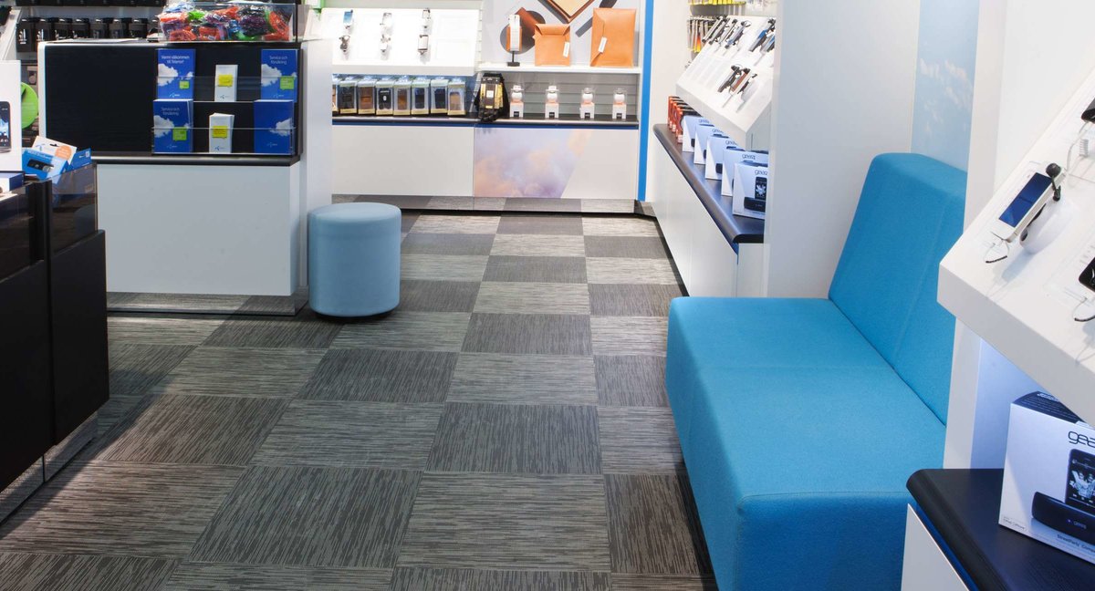 Telenor uses Bolon's floor tiles in its Swedish stores