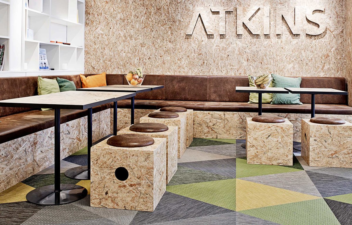 Bolon flooring in the office of Atkins in Jönköping, Sweden